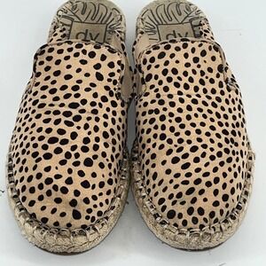 DV Dolce Vita Leopard Print Espadrille Mules Slip On Flats Women Size 8